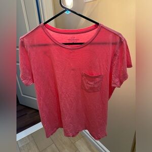 Vineyard Vines pink and navy blue vintage whale tshirt